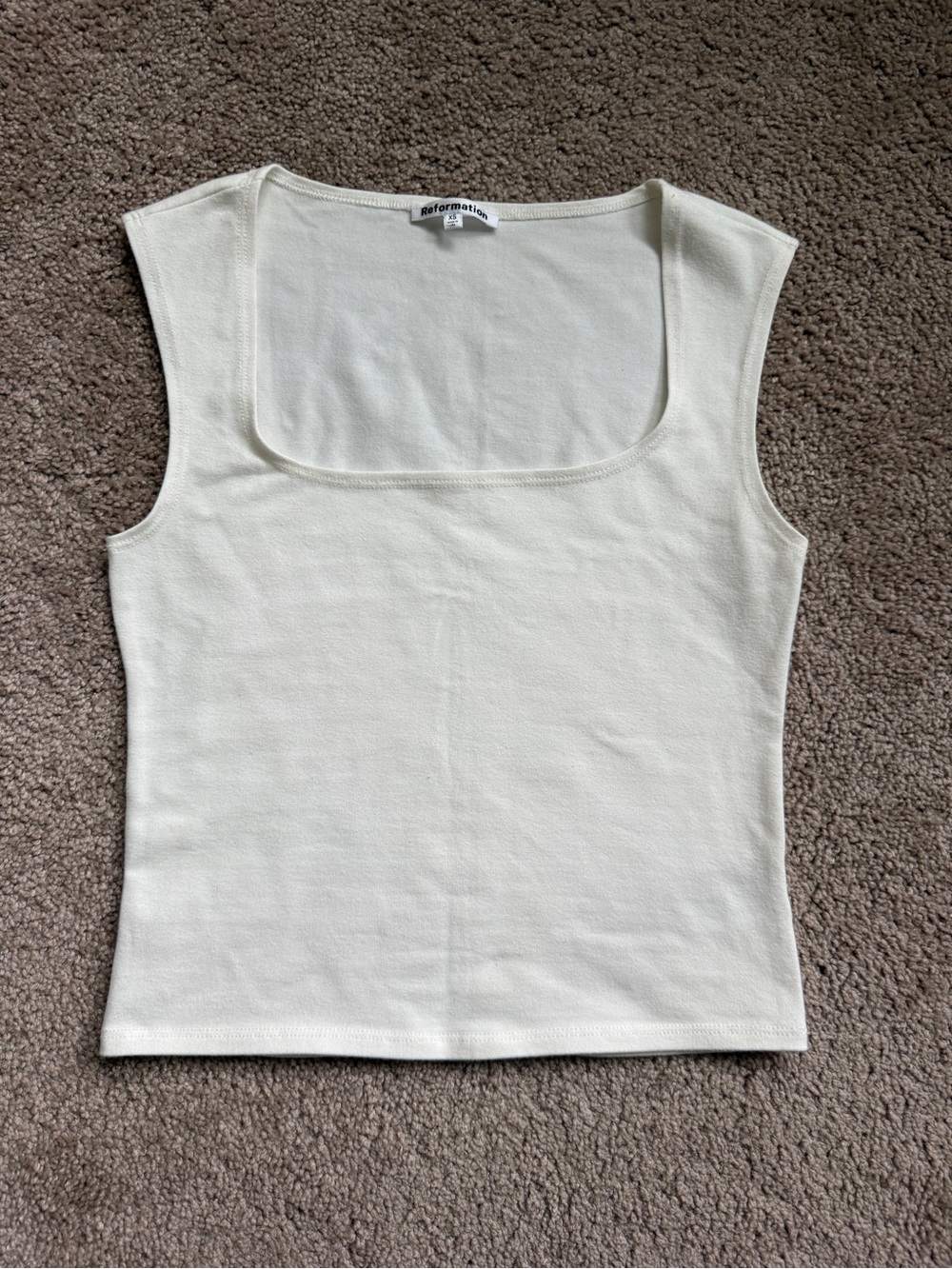 Reformation Cream Square-Neck Tank